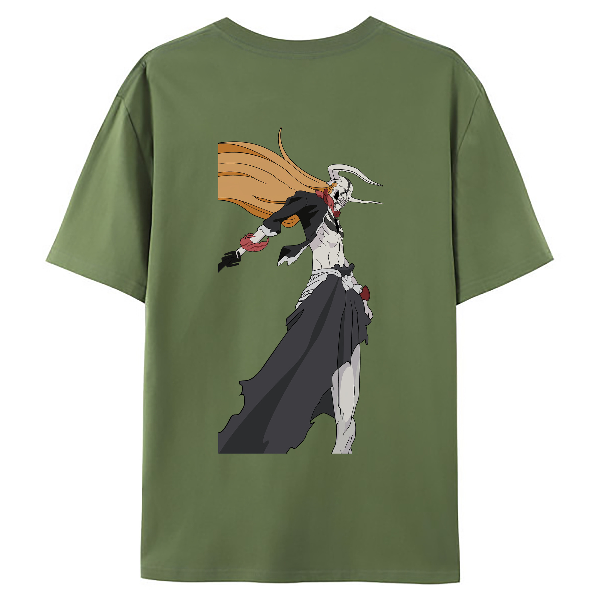 （画像用） ブリーチ 黒崎一護（くろさき いちご）BLEACH Kurosaki Ichigo 綿100％ メンズ半袖Tシャツ（バックプリント） 通気性